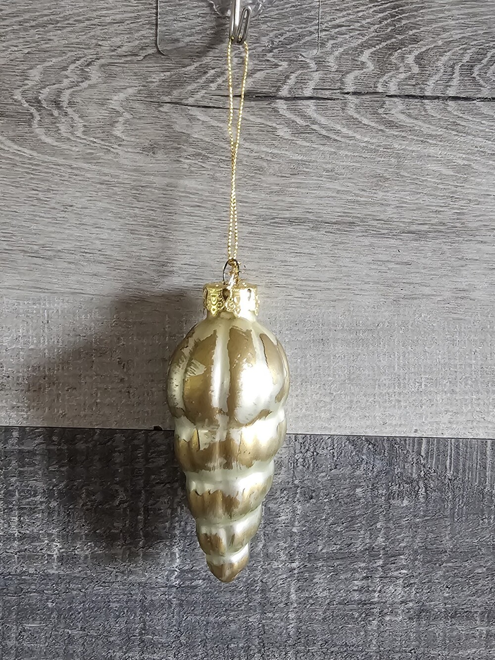 Pier 1 Sea Shell Christmas Tree Ornament Glass Nautical Beach G23k2